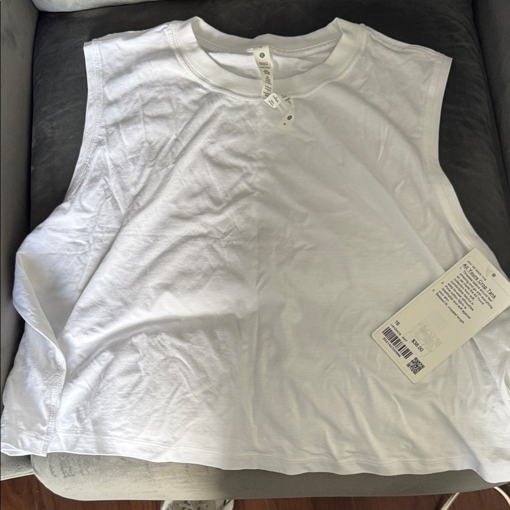 Lululemon Athletica All yours Crop White Tank